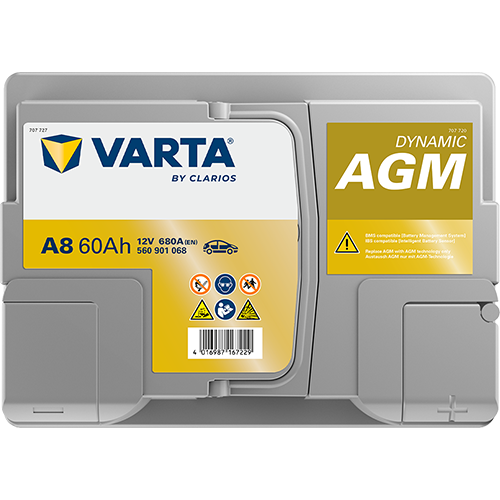 Акумулатор VARTA Dynamic AGM A8,60Ah,680A,R+