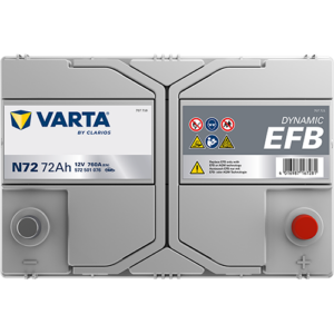 Акумулатор  VARTA Dynamic EFB  N72,72Ah,760a,R+