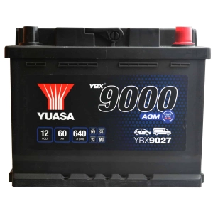 Акумулатор YUASA 9000SERIES YBX9027 60AH,640A,AGM,R+ /EN/
